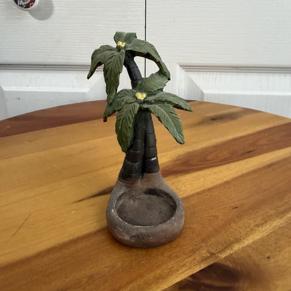 Palm Tree Free Standing Candle Tea light Holder Coastal Beach Decor Tropical